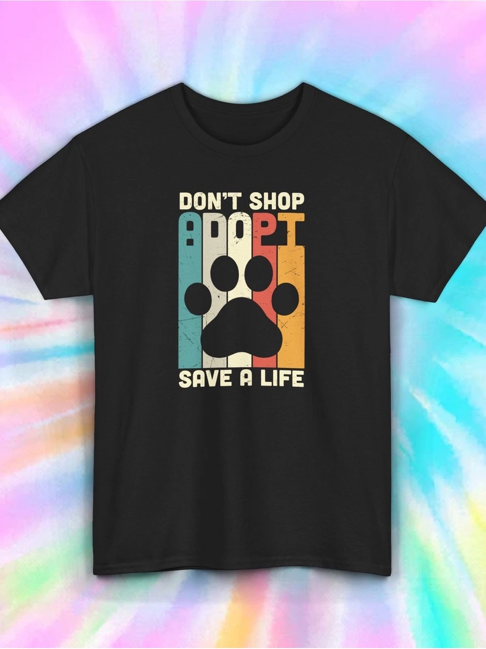 Don't Shop Adopt Save A Life Short Sleeve Tee - Black